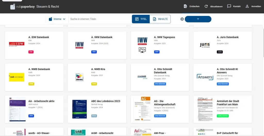 Oberfläche vub paperboy